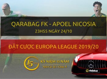 Qarabag Agdam FK – APOEL Nicosia (23h55 ngày 24/10)