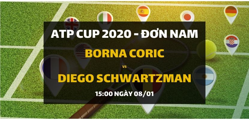 Borna Coric - Diego Schwartzman (15h00 ngày 08/01)